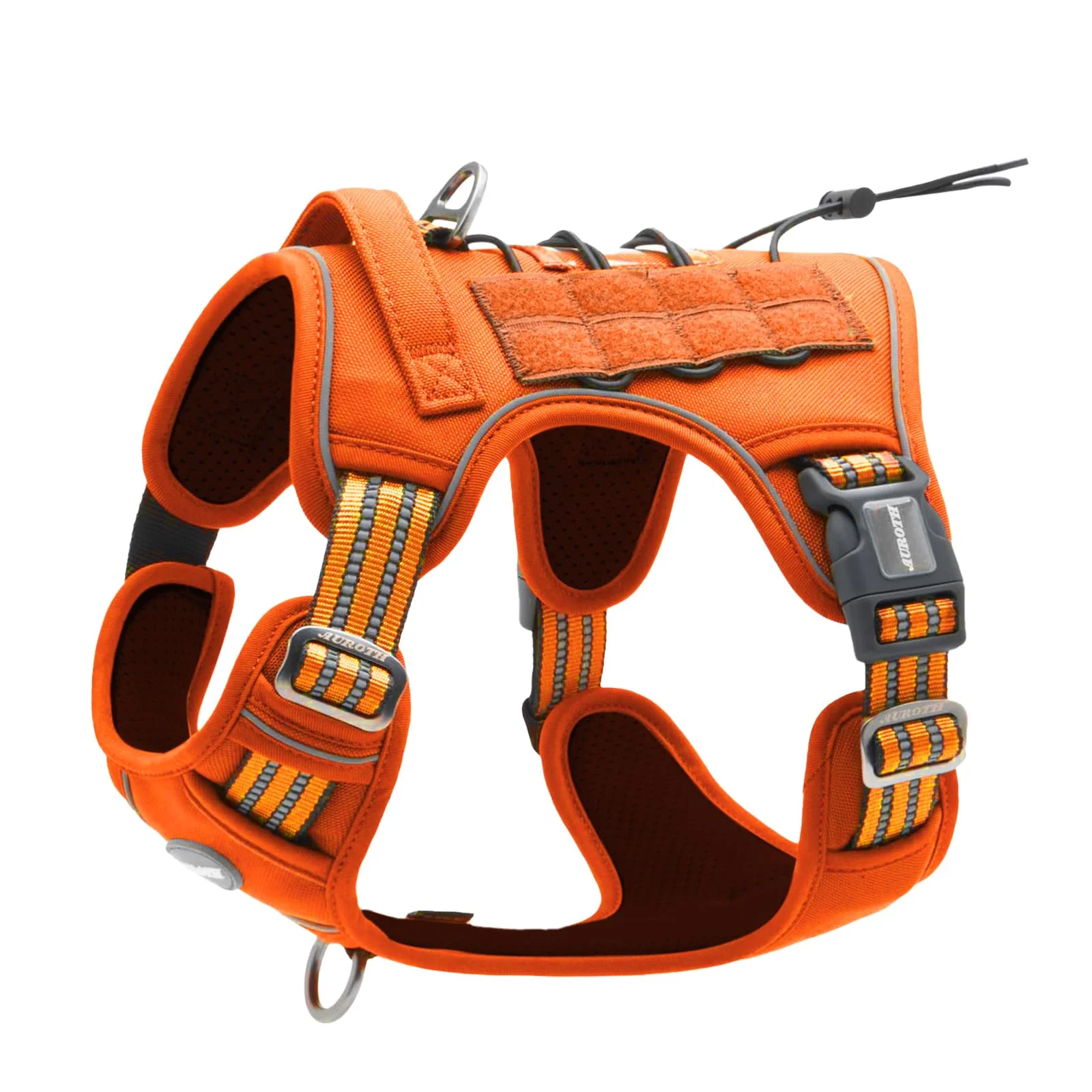 Verified AUROTH Tactical Dog Harness for Large Dogs - No-Pull Reflective Molle Dependable