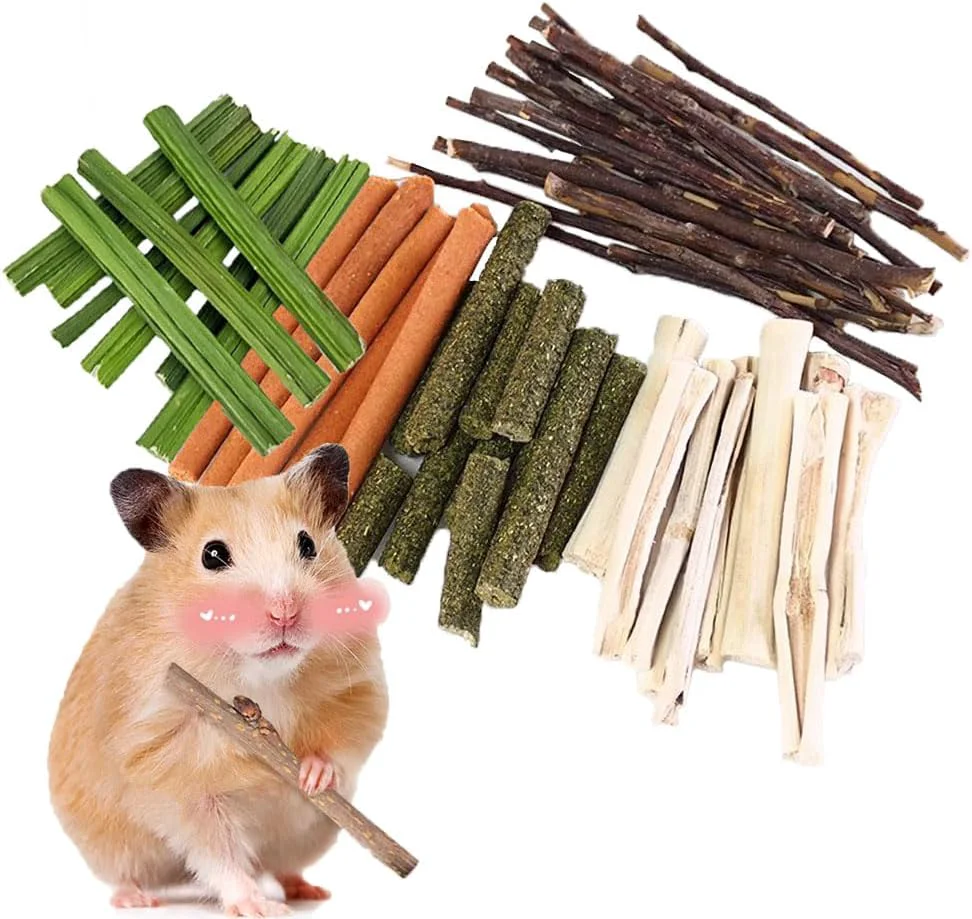 Solid 400g 5 Guinea Pig Toys Apple Sticks Tissimo Grass Sticks Sweet Bamboo Papaya Stems Carrot Sticks Pertain Chinchilla Squirrel Gerbil Hamster Squirrel Guinea Pigs Long-Lasting