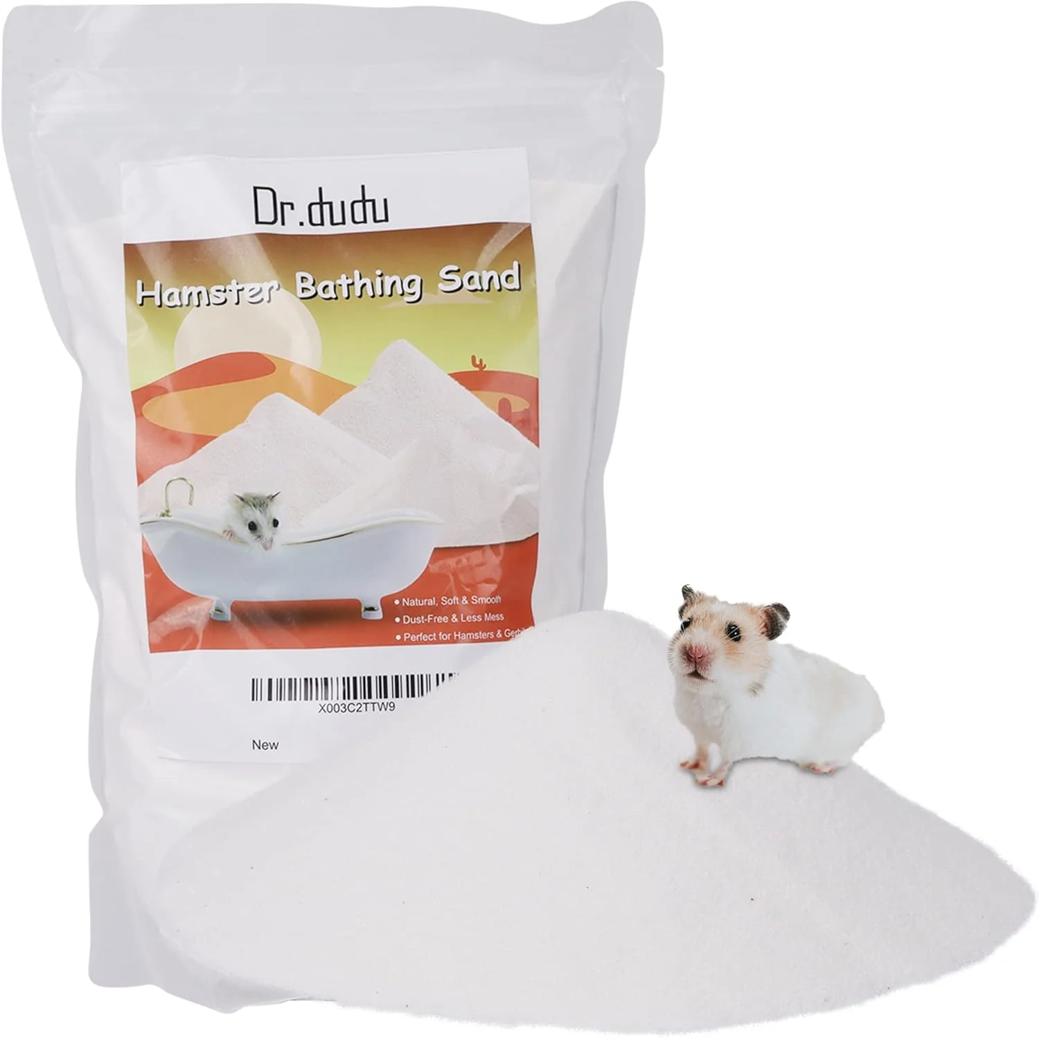 Durable DR.DUDU Hamster Bath Sand 6.6lb Dust Desert Sand or Potty Litter Sand for Hamster Chinchillas Gerbil Syrian Mice Small Animals White Flexible