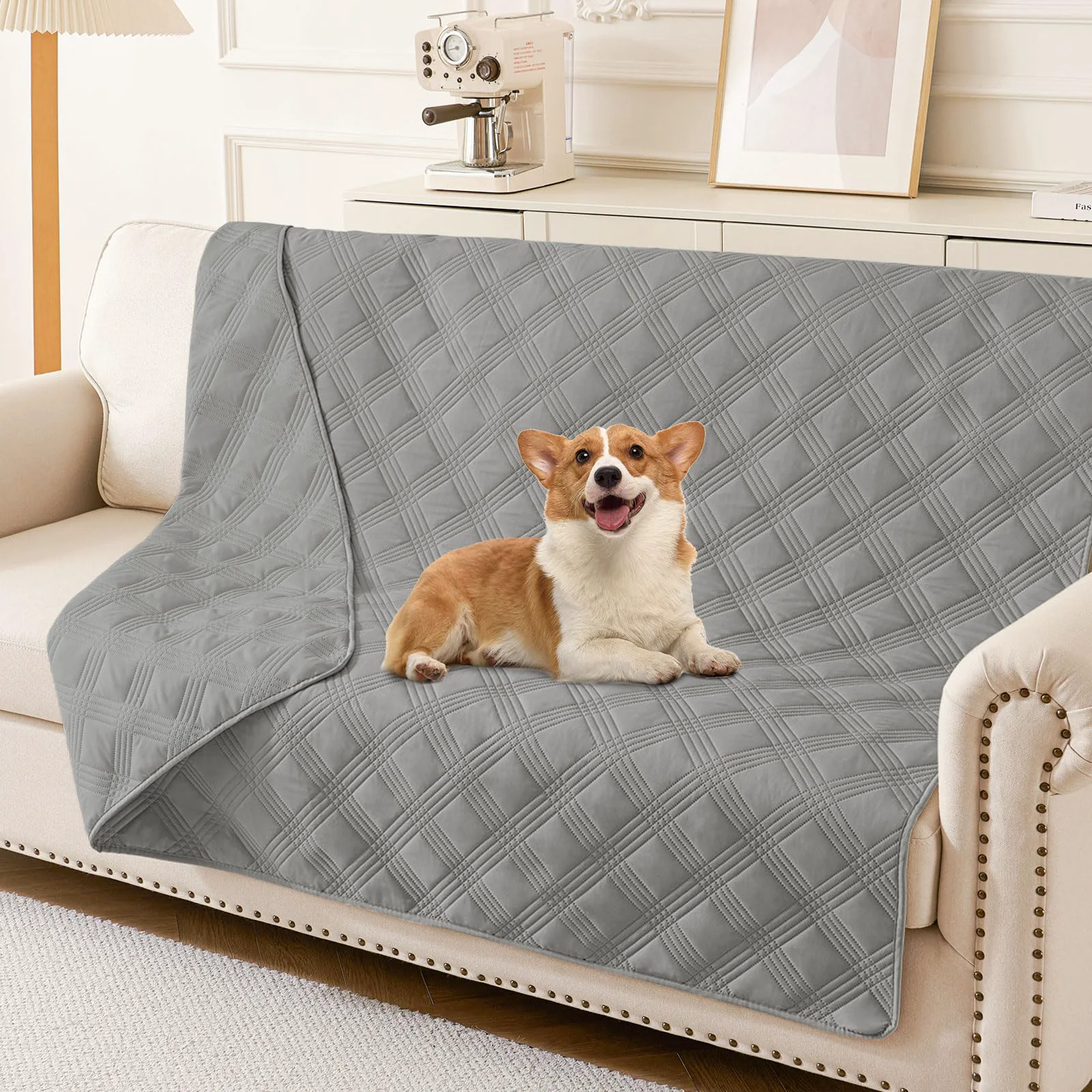 Dependable hyha Waterproof Dog Blanket - Reversible Grey Sofa Cover 68x82 Washable Specialty