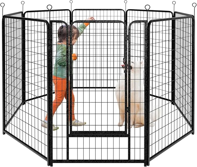 Top-Quality Dog Playpen Outdoor Extra Wide 8 Piece Panels Heavy Duty Dog Fence 50 Height Fashionable