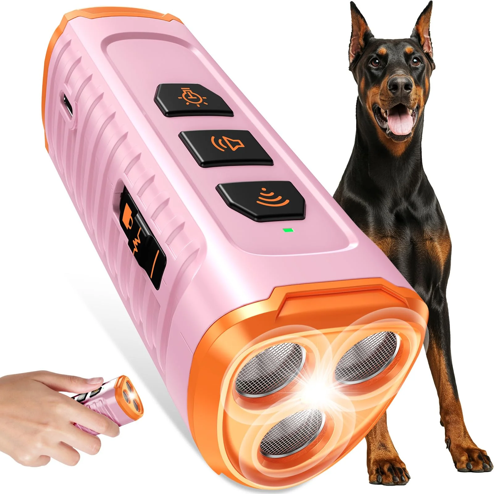 Quality Cbersmg Dog Bark Deterrent Device – 3x Ultrasonic 50ft Range 5 Modes Flashlight Beep Safe for Small to Large Dogs Flexible