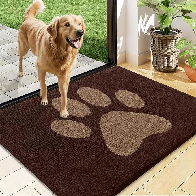 Versatile Buganda Dog Door Mat for Muddy Paws Absorbent Dirt Trapper Non Slip Indoor Luxury