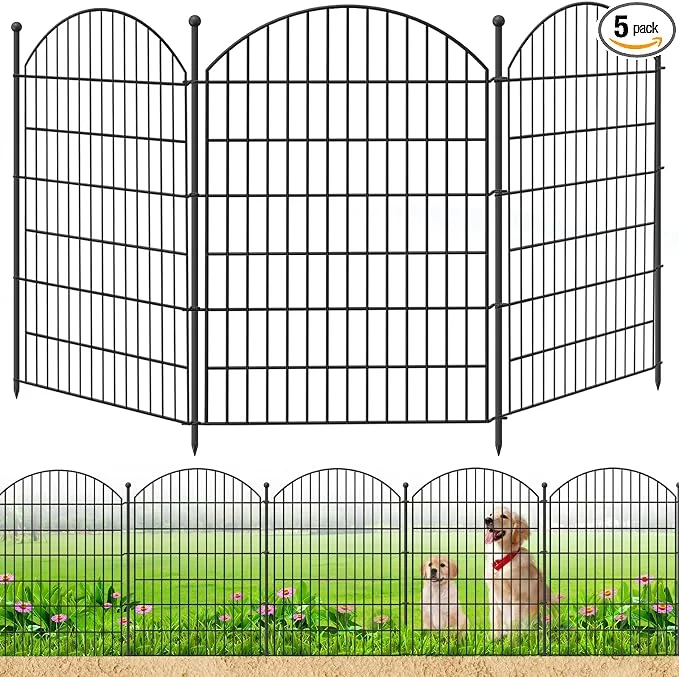 Fine Crafted Decorative Garden Fence 40in x12ft 5 Pack No Dig Fence Animal Barrier Premium Material