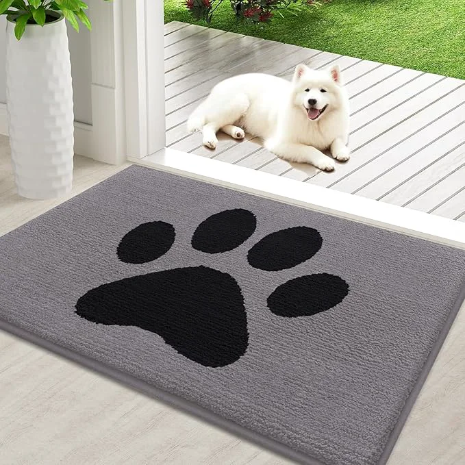 Modern Buganda Dog Door Mat for Muddy Paws Absorbent Dirt Trapper Non Slip Indoor Innovative