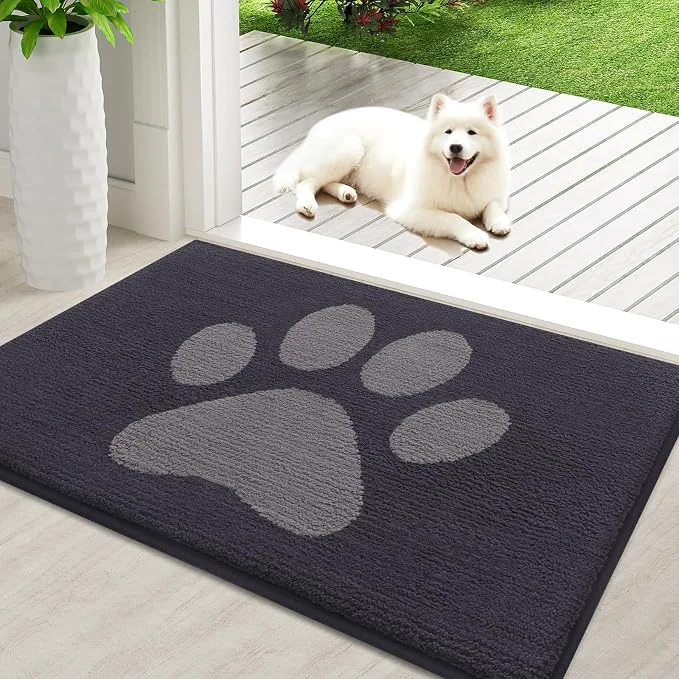 Lightweight Buganda Dog Door Mat for Muddy Paws Absorbent Dirt Trapper Non Slip Indoor Excellent