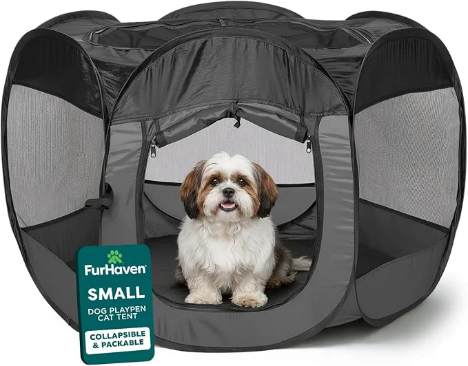 Solid FurHaven Portable Pet Playpen for Dogs Cats Safe