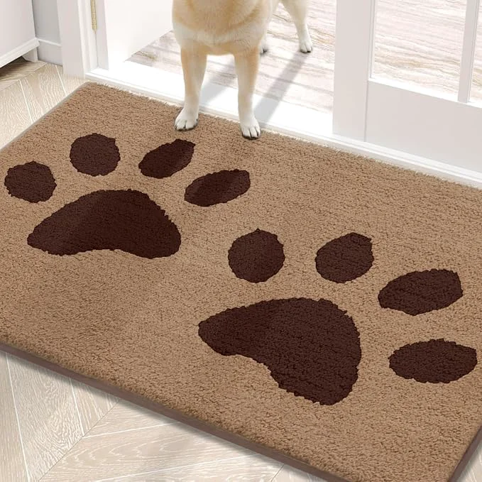 Pure Buganda Dog Door Mat for Muddy Paws Absorbent Dirt Trapper Washable Indoor Smooth