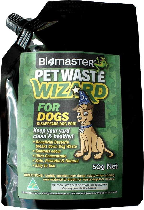 Sustainable Pet Waste Wizard Digester 50g Spout Pack Beneficial Enzymes to Break Down Pet Dependable
