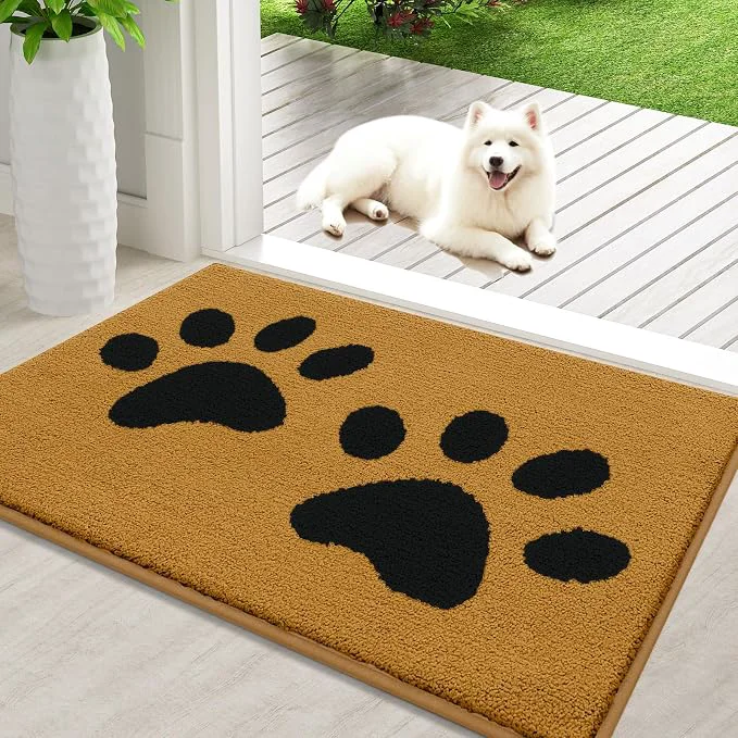 Effective Buganda Dog Door Mat for Muddy Paws Absorbent Dirt Trapper Washable Indoor Professional