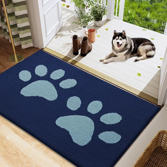 Original Design Buganda Dog Door Mat for Muddy Paws Absorbent Dirt Trapper Washable Indoor Trusted