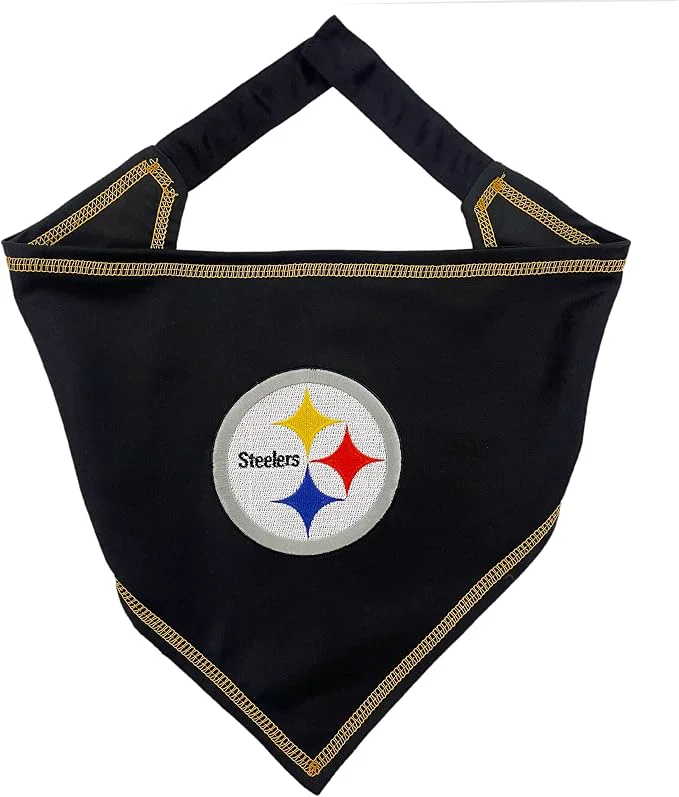 Authentic NFL Pittsburgh Steelers TIE Bandana Large X-Large. Dog Bandana Scarf Bib Trendy