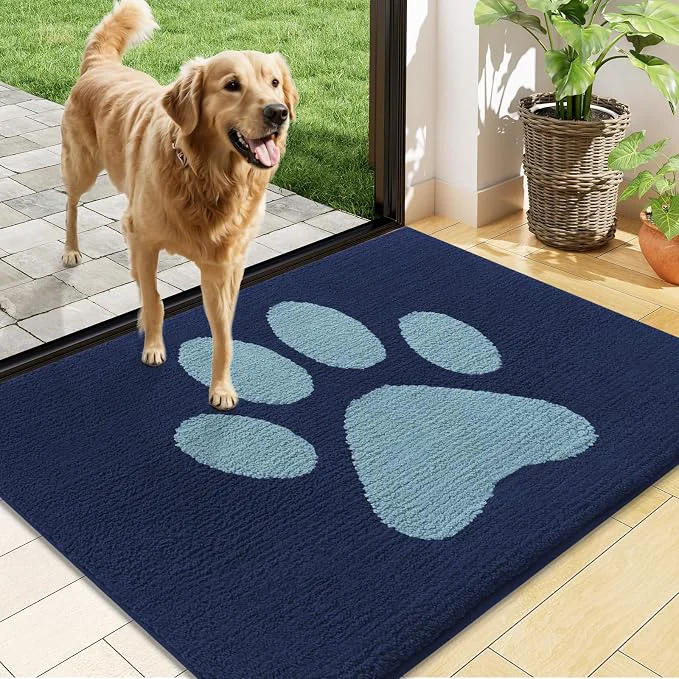 First-Class Buganda Dog Door Mat for Muddy Paws Absorbent Dirt Trapper Non Slip Indoor Powerful