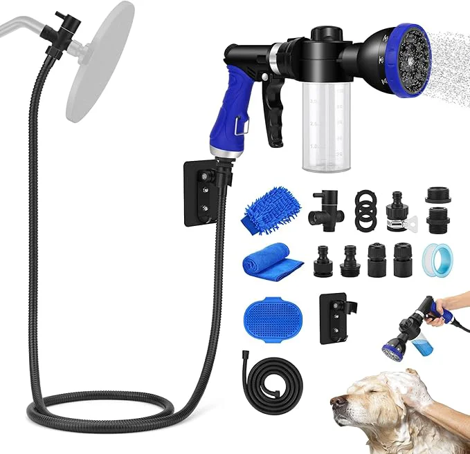 Prestigious Dog Shower Attachment Water Hose Nozzle Sprayer Set Professional
