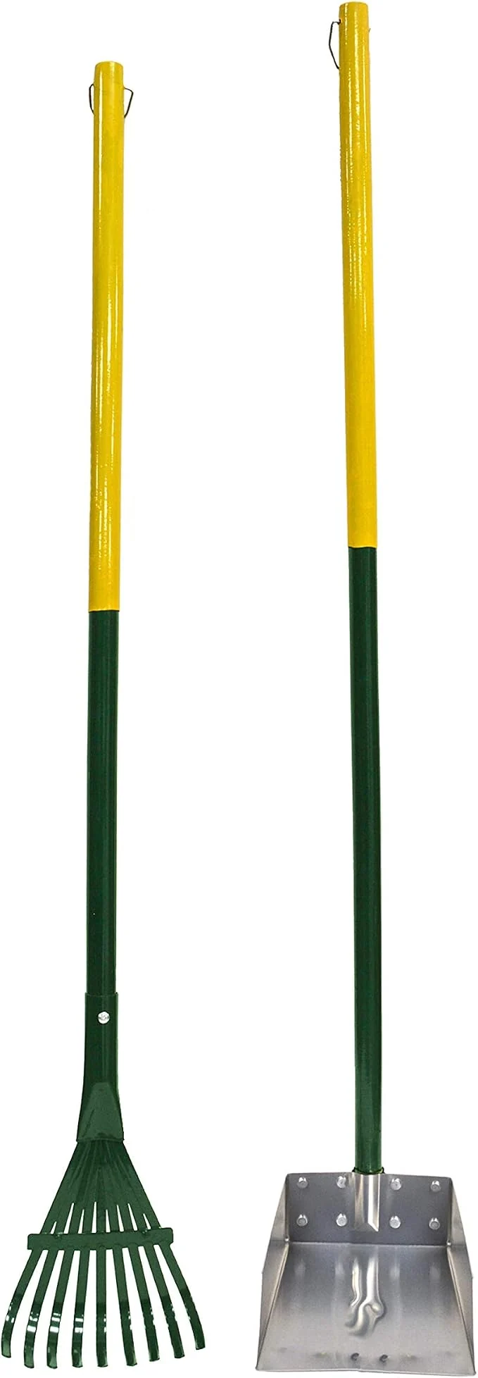Relaxed Four Paws Stainless Steel Long-Handled Dog Pooper Scooper Rake Pan 2 Piece Set Smooth