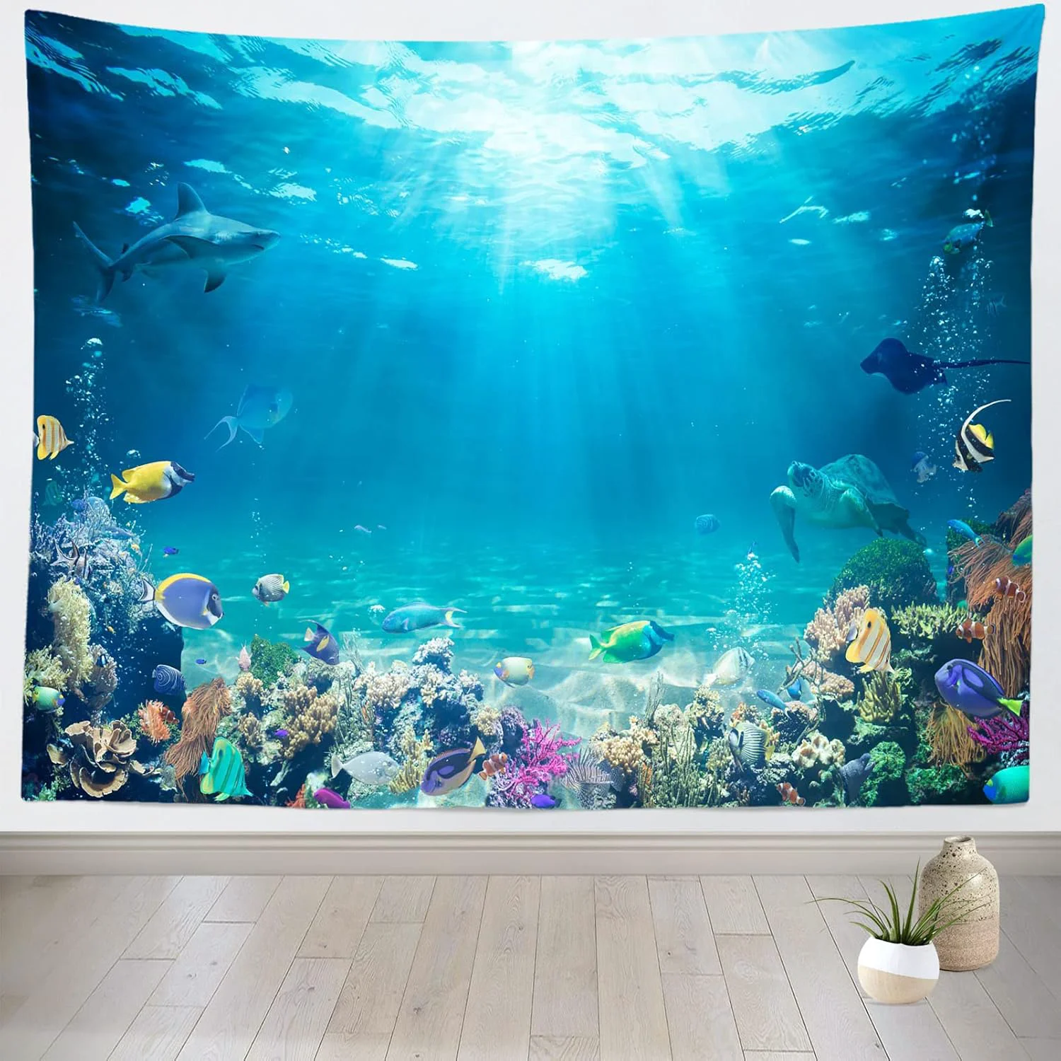 Consistent Loccor Underwater World Tapestry Blue Ocean Wall Hanging Under the Sea Coral Reef Wall Tapestry 80X60 Inches Tropical Fish Tank Undersea Tapestries Marine Wall Art for Bedroom Living Room Dorm Decor Easy-to-Use
