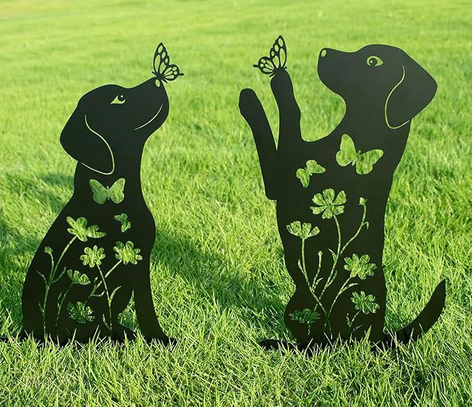 Reliable Metal Dog Garden Decor for Outside Dog Yard Art Weather Resistant Steel Dog Eco-Friendly