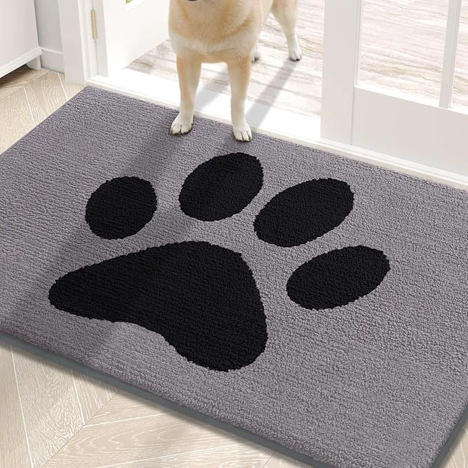 Official Buganda Dog Door Mat for Muddy Paws Absorbent Dirt Trapper Non Slip Indoor Comfortable