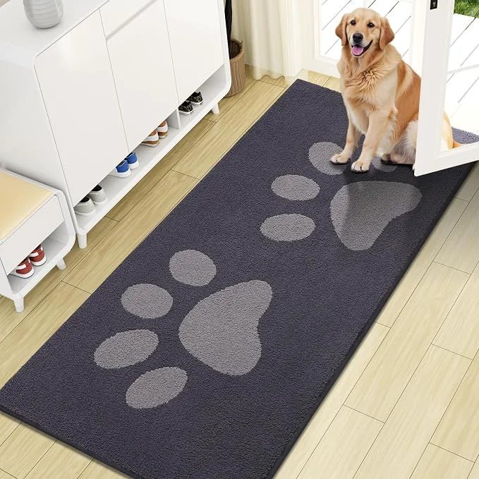 Dependable Buganda Dog Door Mat for Muddy Paws Absorbent Dirt Trapper Washable Indoor Lightweight