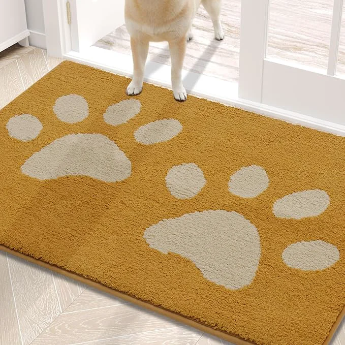 Powerful Buganda Dog Door Mat for Muddy Paws Absorbent Dirt Trapper Washable Indoor Specialty