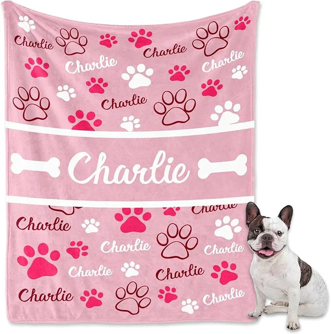 Natural Personalized Dog Blanket Customized Pet Blankets Modern