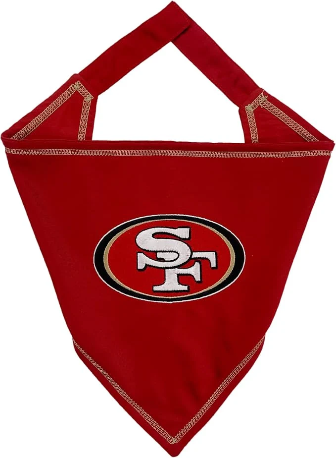 Solid Pets First NFL SAN Francisco 49ERS TIE Bandana Small Medium. Dog Bandana Scarf Refined