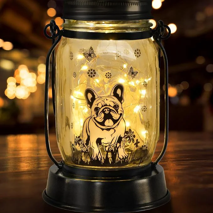 Solid French Bulldog Frenchie Gifts for Women Men French Bulldog Solar Lanterns Dog Eco-Friendly
