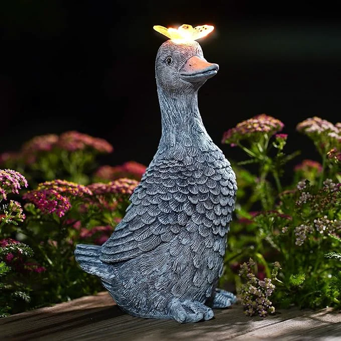 Outstanding Solar Garden Statue Goose Figurine – Outdoor Decoration Authentic