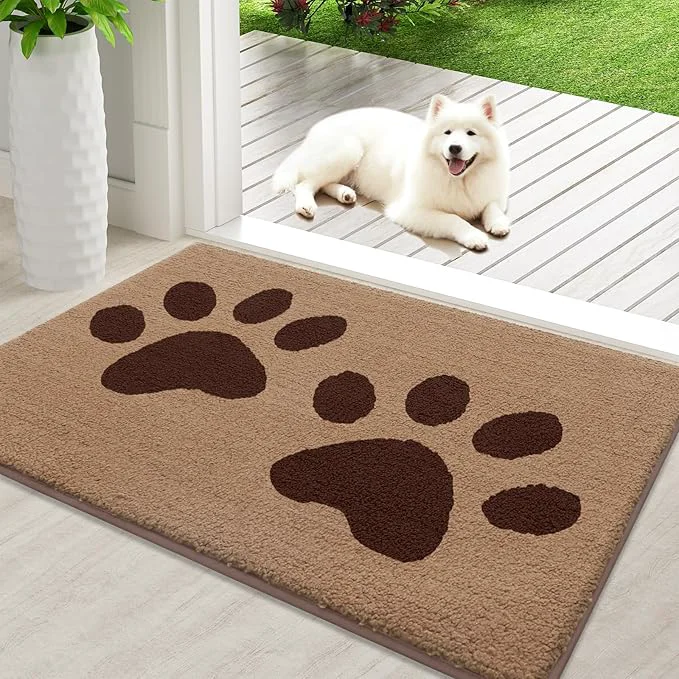 User-Friendly Buganda Dog Door Mat for Muddy Paws Absorbent Dirt Trapper Washable Indoor Specialty
