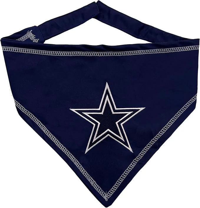 Prestigious Pets First NFL Dallas Cowboys TIE Bandana Large X-Large. Dog Bandana Scarf Bib Enhanced