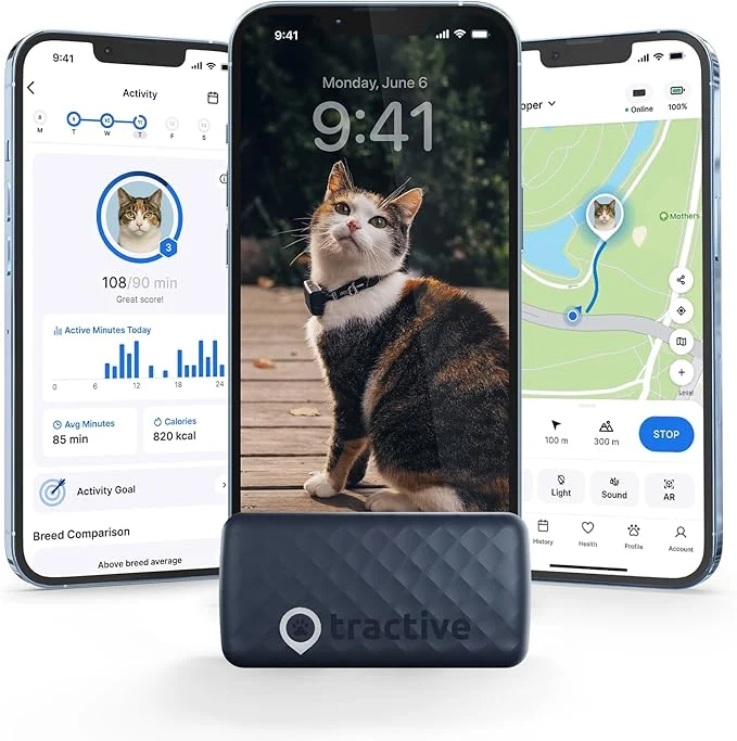 Consistent Tractive Smart Cat GPS Tracker -Time Location Wellness Monitoring Practical