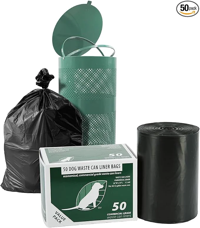 Certified Zero Waste USA - Commercial Grade Dog Waste Station Can Liners -1 Roll of 50 Exceptional