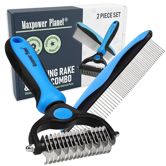 Long-Lasting Maxpower Planet Pet Grooming Rake and Dematting Comb Premium