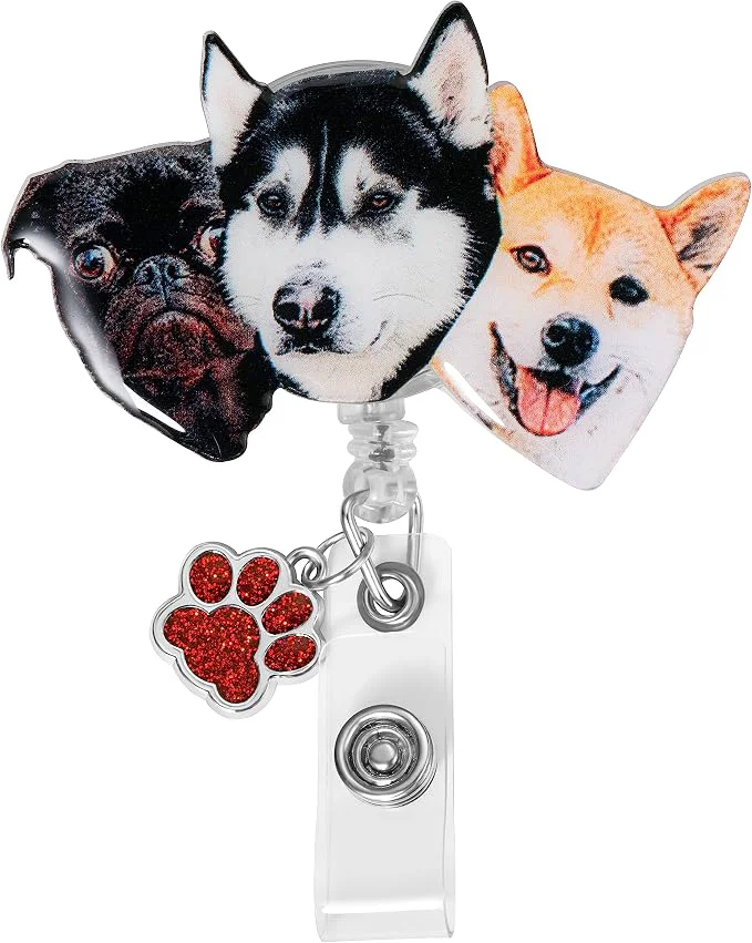 Premium Material callie Personalized Pet Badge Reel Natural