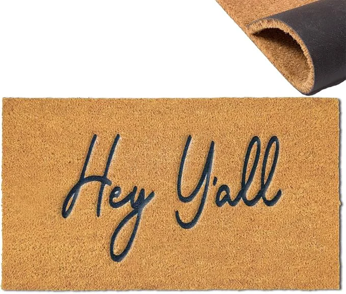 Comfortable Assaoy Hey Y'all Coir Door Mat Outside Entrance Funny Doormats First-Class