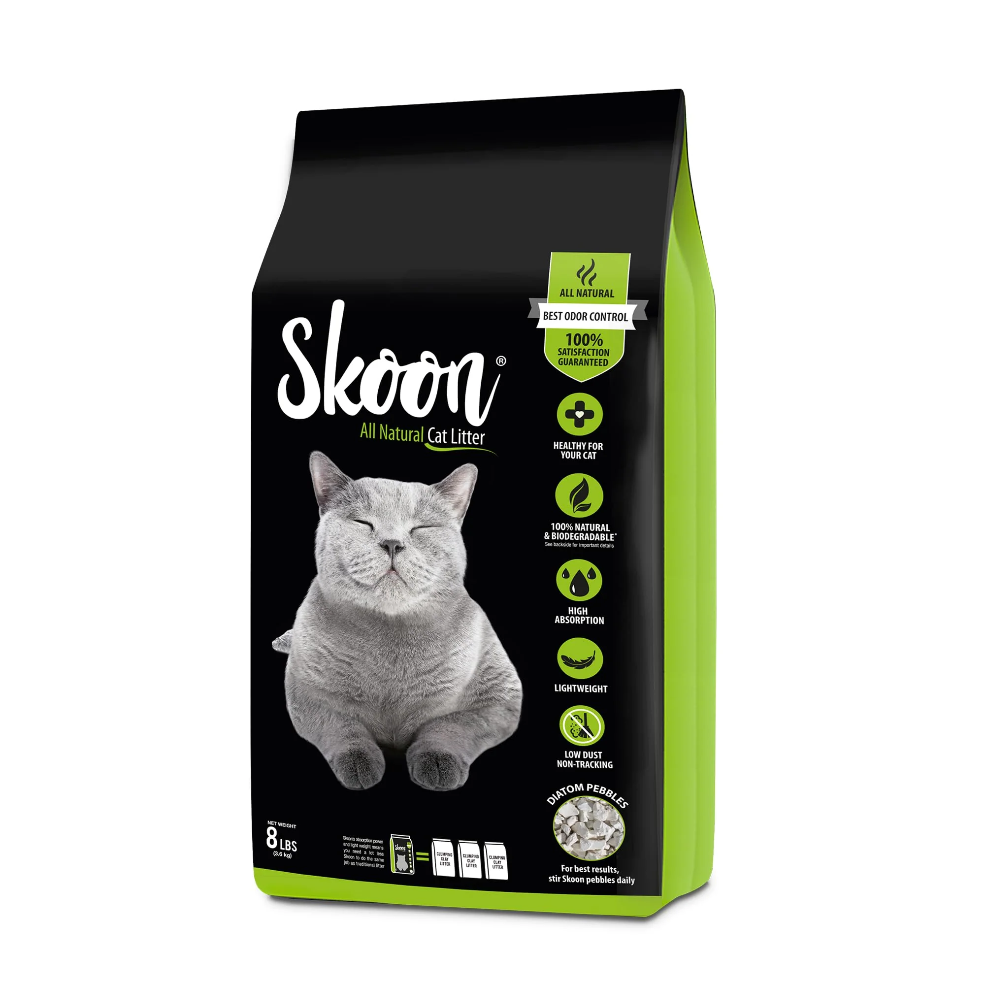 Carefully Designed Skoon All Natural Cat Litter 1 Bag – Lightweight Low-Tracking Odor Control Elegant