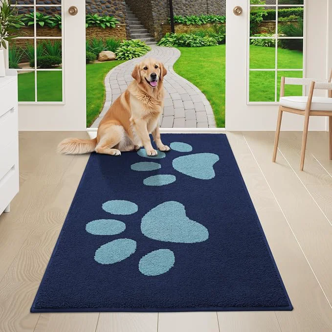 Durable Buganda Dog Door Mat for Muddy Paws Absorbent Dirt Trapper Washable Indoor Healthy