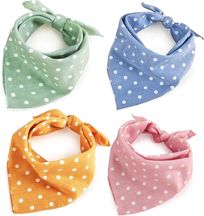 Breathable 4PCS Spring Dog Bandanas Cat Birthday Cute Soft Cotton Puppy Scarfs Washable Next-Generation