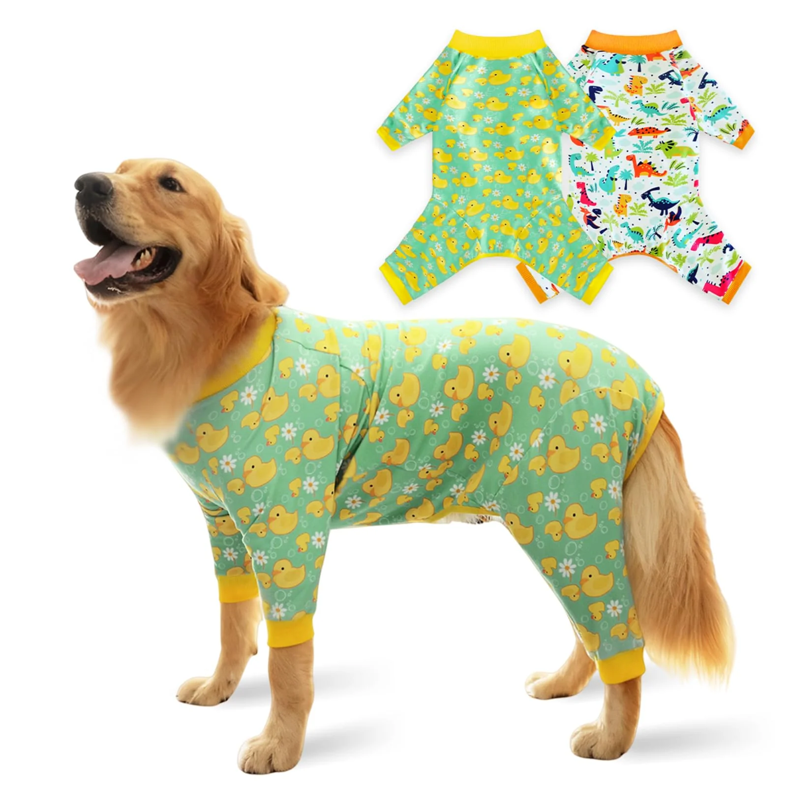 Breathable PAPIAMEN Funny Duck Dog Pajamas for Large Dogs — Lightweight Velvet One-Piece Jammies Unique