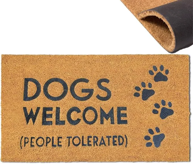 Efficient Assaoy Dogs Welcome People Tolerated Doormat Dog Welcome Funny Door Mats Secure