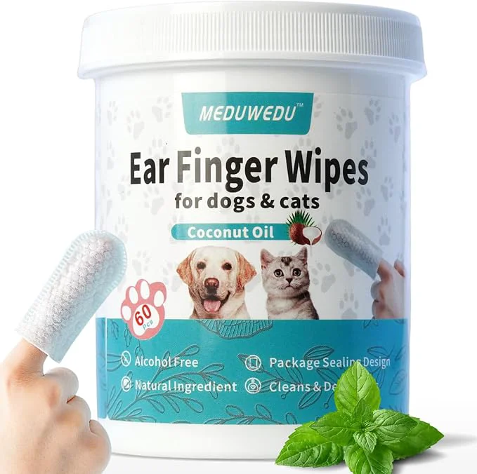 Minimalist Ear Cleaner Finger Wipes 60 Counts Dog Ear Cleaner Grooming Kit Care Artisan