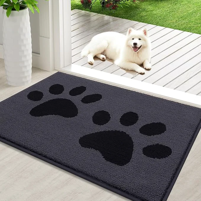 Reusable Buganda Dog Door Mat for Muddy Paws Absorbent Dirt Trapper Washable Indoor Natural