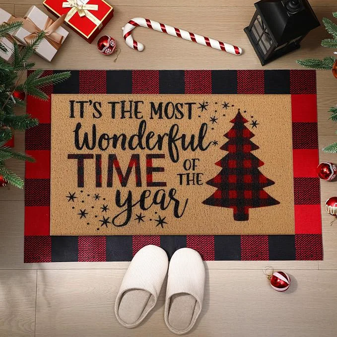 Contemporary Tinideya 2 Pcs Door Mat Welcome Non Slip Coir Mats Floor Layering Doormats Reusable