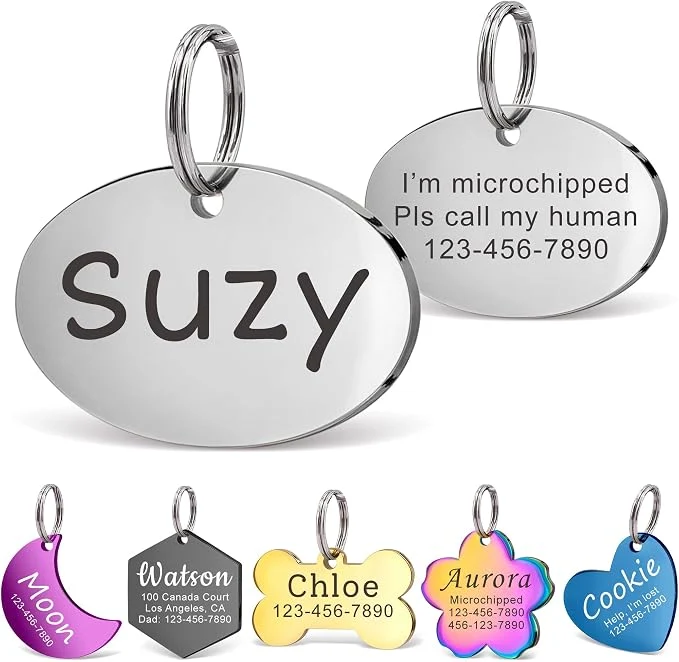 Outstanding Anavia Personalized Pet ID Tags Stainless Steel Glossy Laser Engraved Dog Cat Traditional