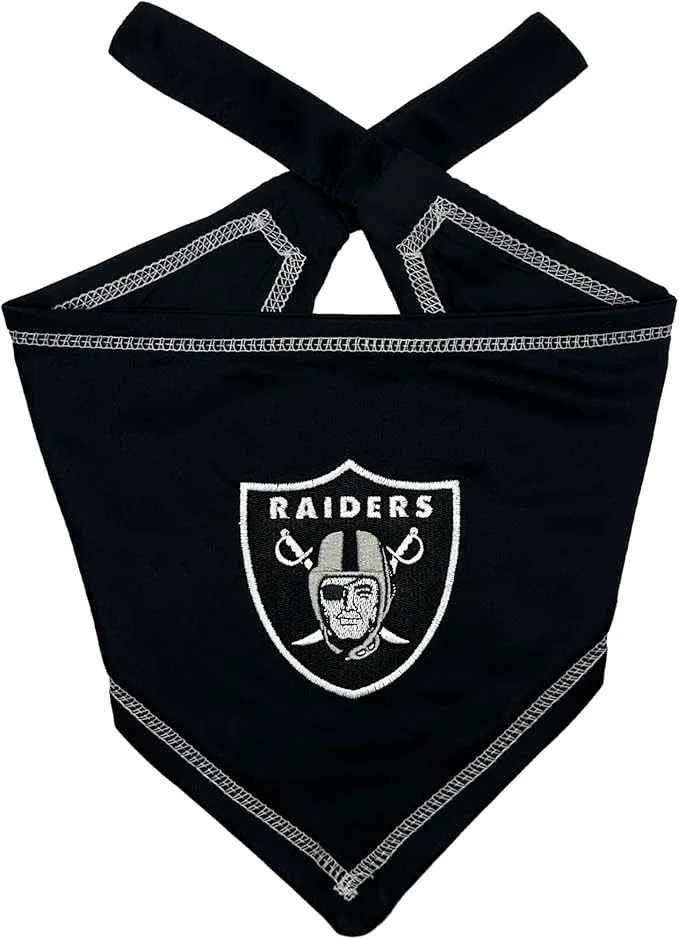 Optimized Pets First NFL Las Vegas Raiders TIE Bandana Small Medium. Dog Bandana Scarf High-End
