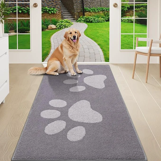 Minimalist Buganda Dog Door Mat for Muddy Paws Absorbent Dirt Trapper Washable Indoor Selected
