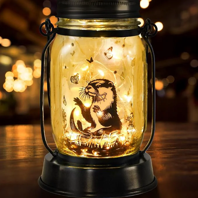 High-Quality Otter Gifts for Women Men River Otter Lovers Solar Lantern Mom Birthday Dependable