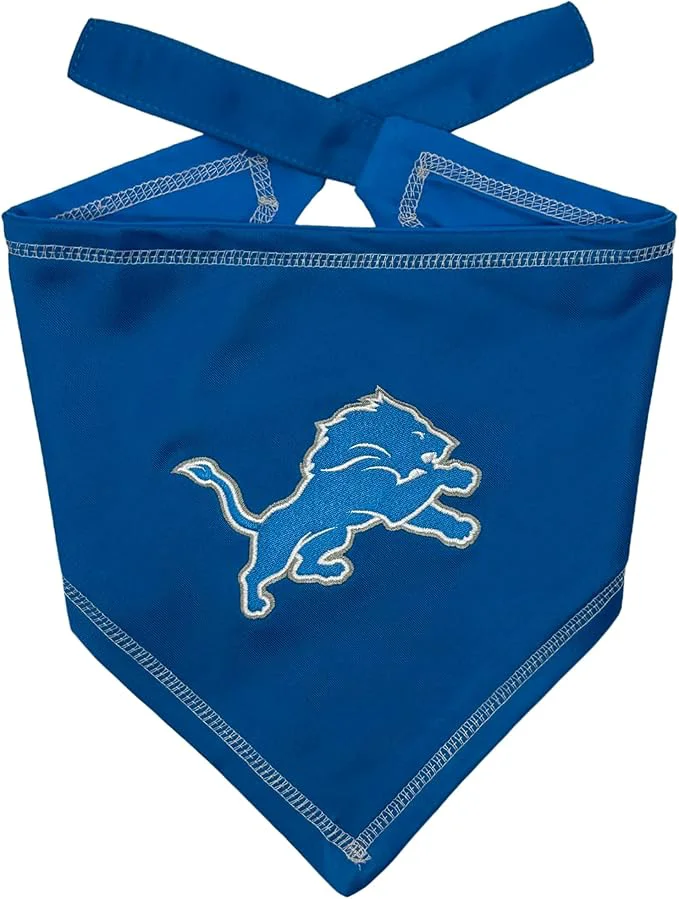 Official Pets First NFL Detroit Lions TIE Bandana Large X-Large. Dog Bandana Scarf Bib Lightweight