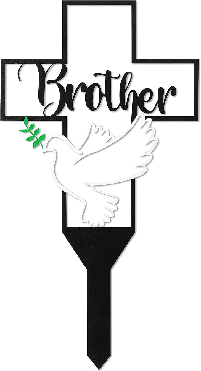Trusted BUoonyer Garden Stake Graves Cemetery Decorations Brother Metal Memorial Grave Smart