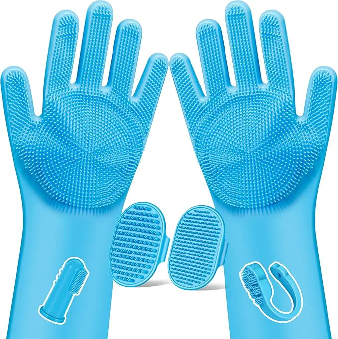 Natural 6PCS Pet Grooming Kit for Dogs Cats and Horses Dog Washing Gloves Dog Bath Original